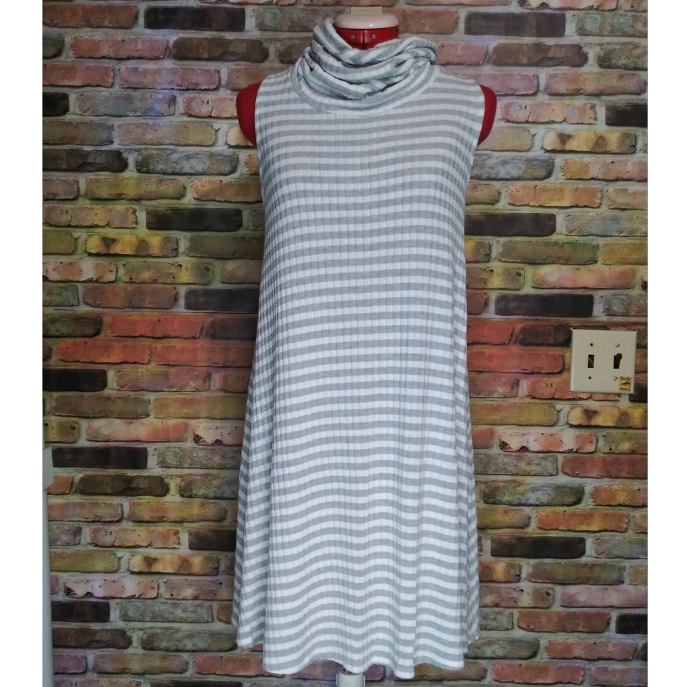 Abound Striped Cowl Neck Dress Sz L